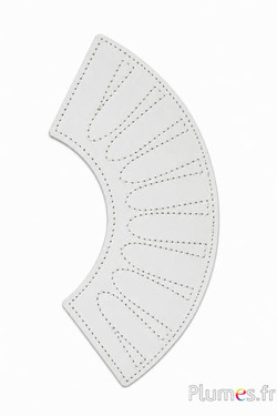 Support d’éventail en cuir cousu - 10 emplacements - blanc
